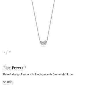 Tiffany & Co. Elsa Peretti®
Bean® design Pendant in Platinum with Diamonds, 9 mm